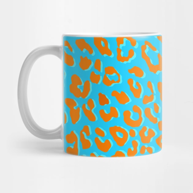 Leopard Print Orange Blue by BlakCircleGirl